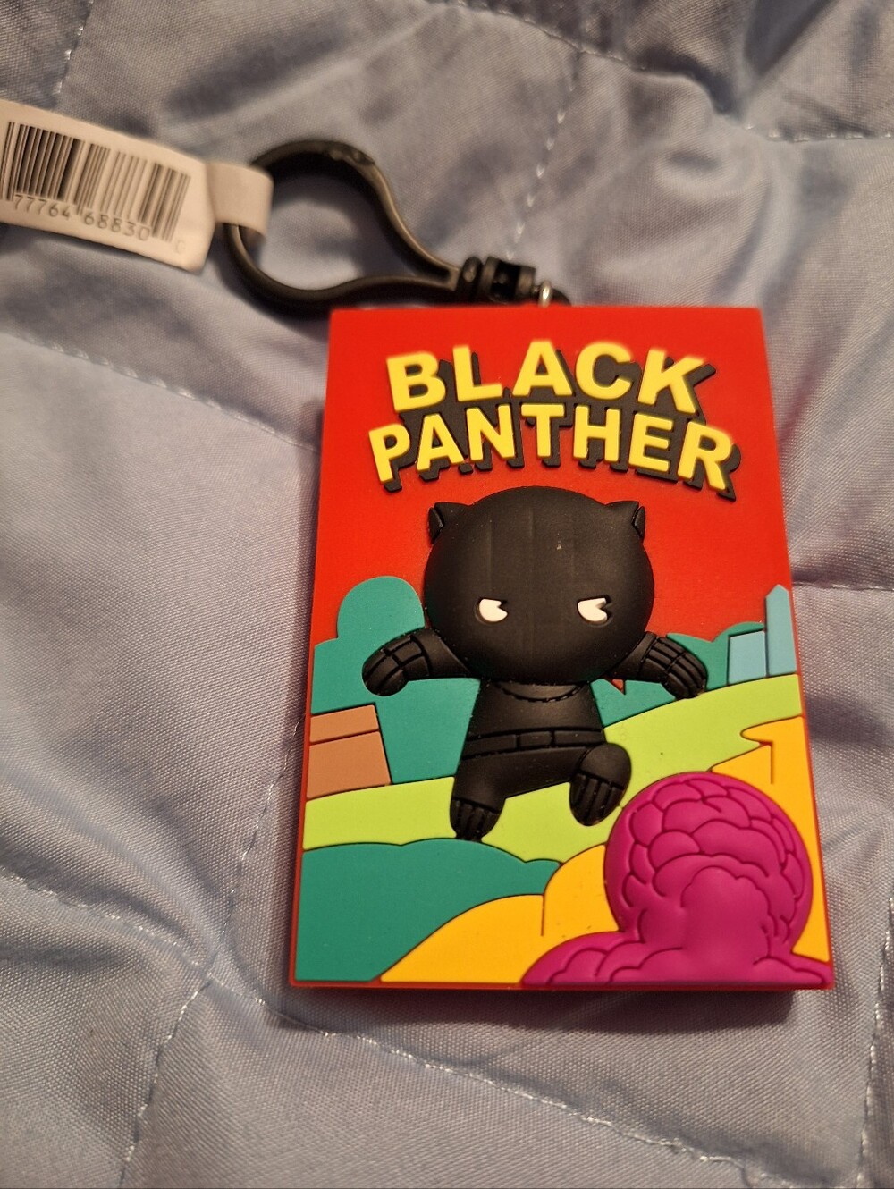 Marvel Black Panther Keychain Charm Backpack Rubber new